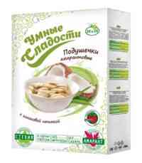 Подушечки амарантовые "Умные Сладости" с кокосовой начинкой со стевией 220гр