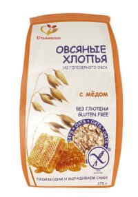 Сташевское Хлопья овсяные без глютена с мёдом 375 гр.