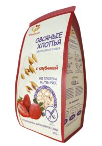 Сташевское Хлопья овсяные без глютена с клубникой 375 гр.