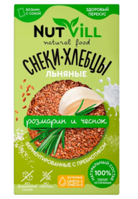 NUTVILL Снэки хлебцы "Розмарин и чеснок" 70 гр.