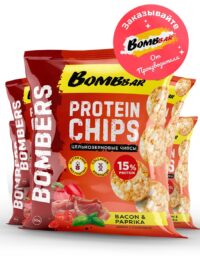 BOMBBAR Чипсы цельнозерновые протеиновые со вкусом "Бекон с паприкой" 50г