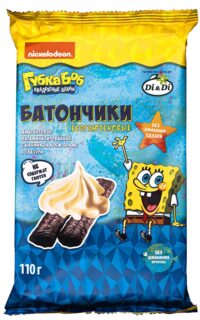 Батончики безглютеновые Губка Боб(Спанч Боб) с начинкой крем-брюле, витаминизированные 110г