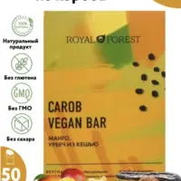 Royal Forest Шоколад из кэроба Манго и урбеч из кешью 50 гр.