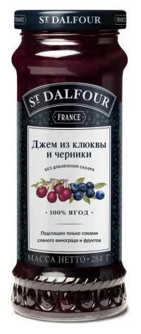St.Dalfour Джем из клюквы с черникой 284гр.