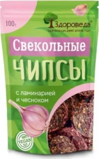 Свекольные чипсы с ламинарией и чесноком, "Здороведа" 100 гр.