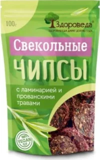 Свекольные чипсы с ламинарией и прованскими травами, "Здороведа" 100 гр.