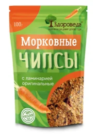 Морковные чипсы с ламинарией оригинальные "Здороведа" 100 гр.