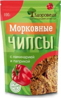 Морковные чипсы с ламинарией и паприкой "Здороведа" 100 гр.