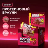 ТМ "BOMBBAR" Печенье глазированное Brownie "Вишнёвый" 50 г