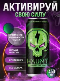 HAUNT Напиток тонизирующий "Зелёная дыня" 450 мл.