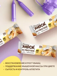 FitnesSHOCK батончик Hi protein 60гр Миндаль- кокос