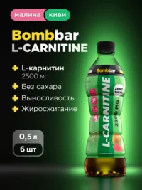 Bombbar Напиток безалкогольный слабогазированный "Л-карнитин со вкусом малина-киви" 500 мл