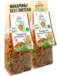 Pasta la Bella Baby Сердечки триколор без глютена 250 гр.